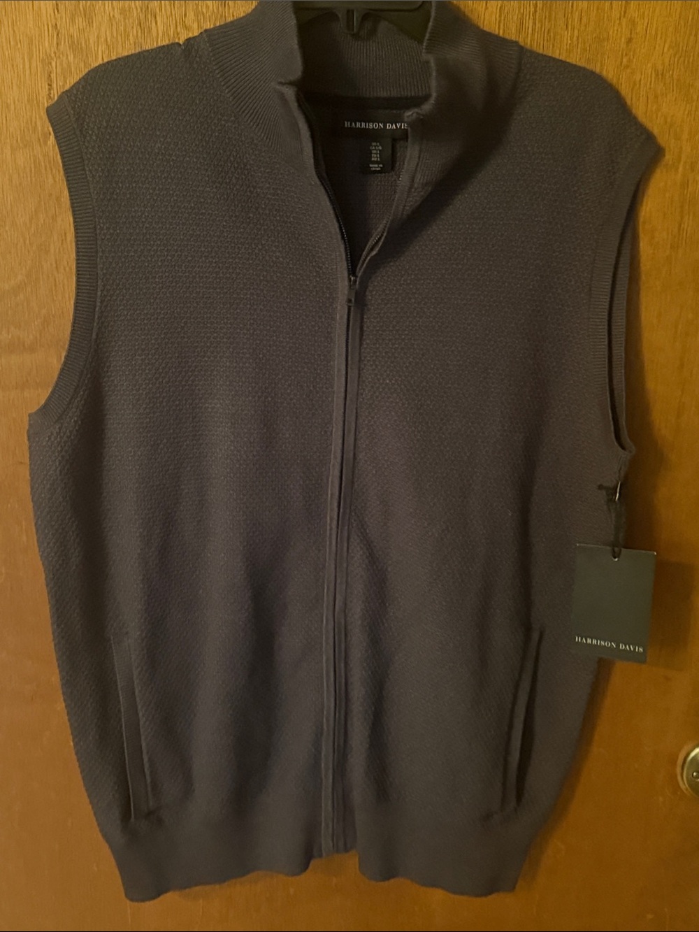 Men's Zip-Up Sleeveless Sweater Vest - Dark Gray